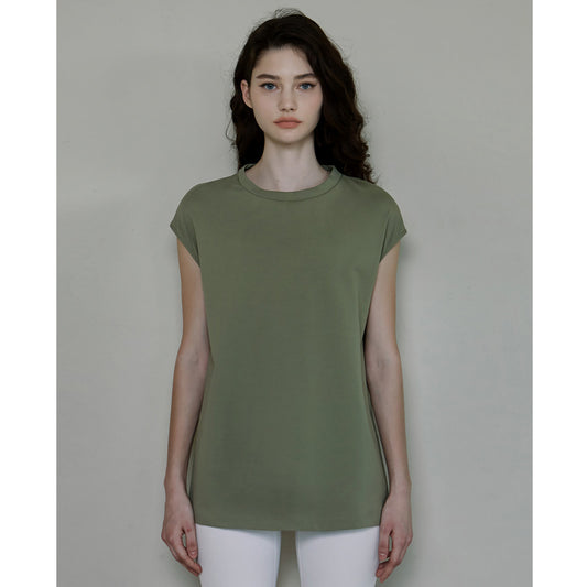 Long Thigh-length Fitness Vest Crew Neck Split Loose Running Athletic Clothing Yoga Clothes T-shirt