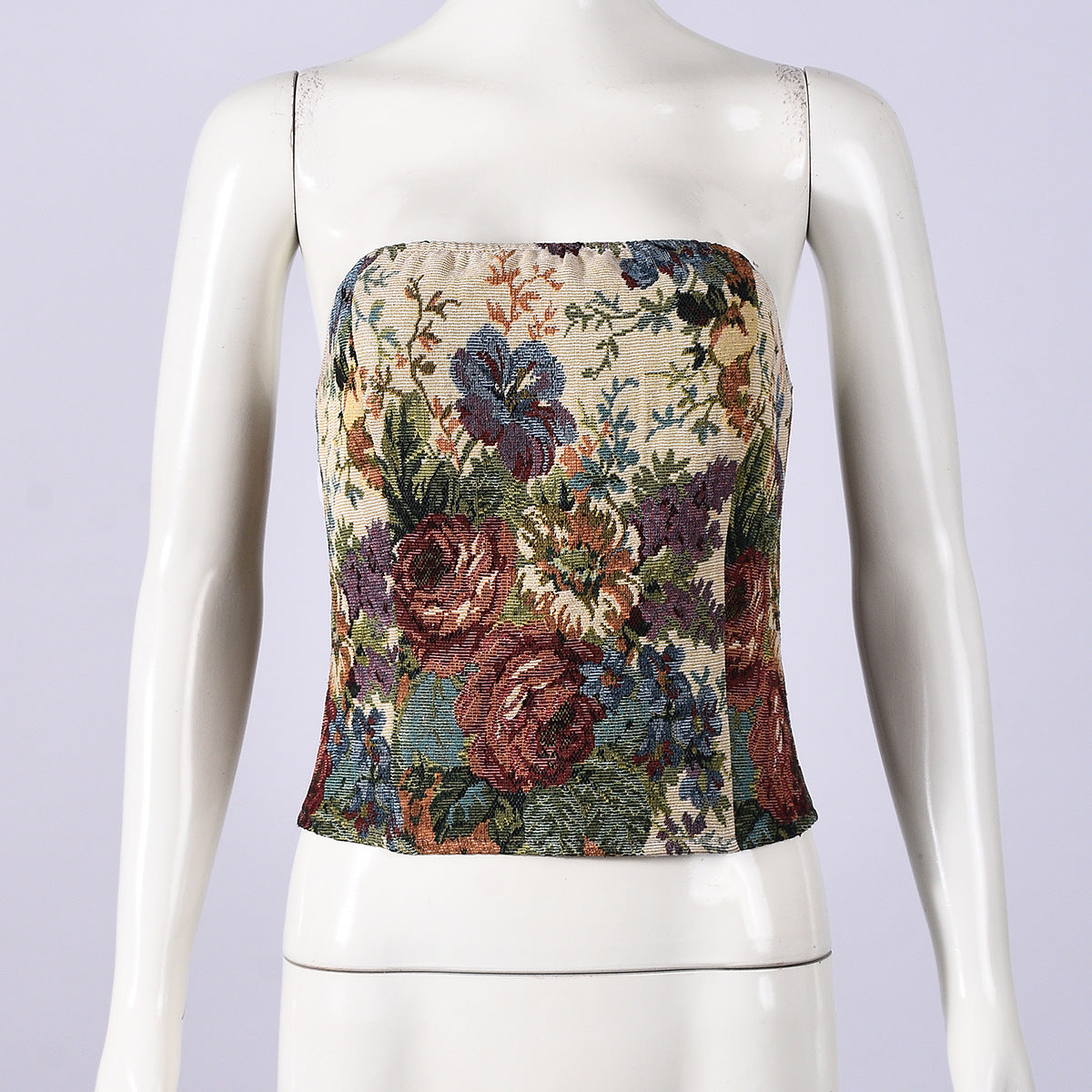 Chest-wrap Embroidered Tube Top Vest Top