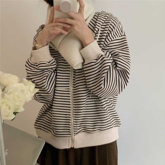 New Versatile Loose Slimming Stripes Top