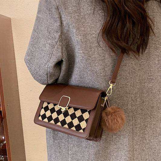 Niche Spring One Shoulder Messenger Bag Plaid