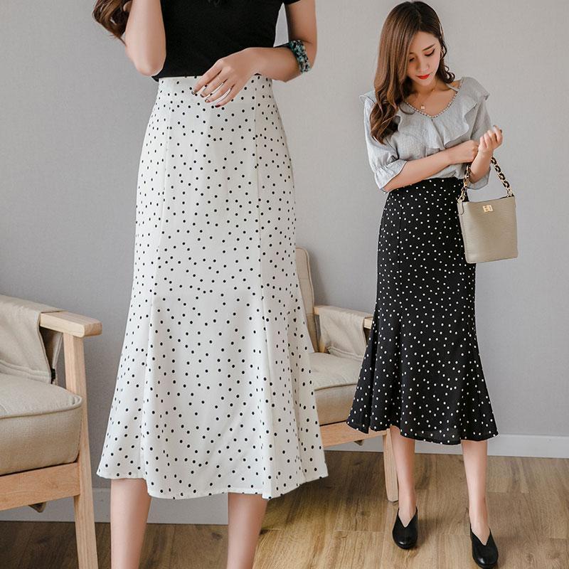 Polka Dot Skirt Women's High Waist