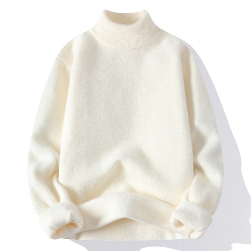 Men's Half Turtleneck Sweater Winter Solid Color Warm