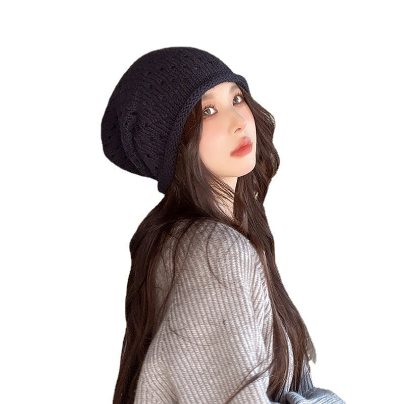 Breathable Closed Toe Hat Trendy Big Head Circumference Loose Pile Heap Cap