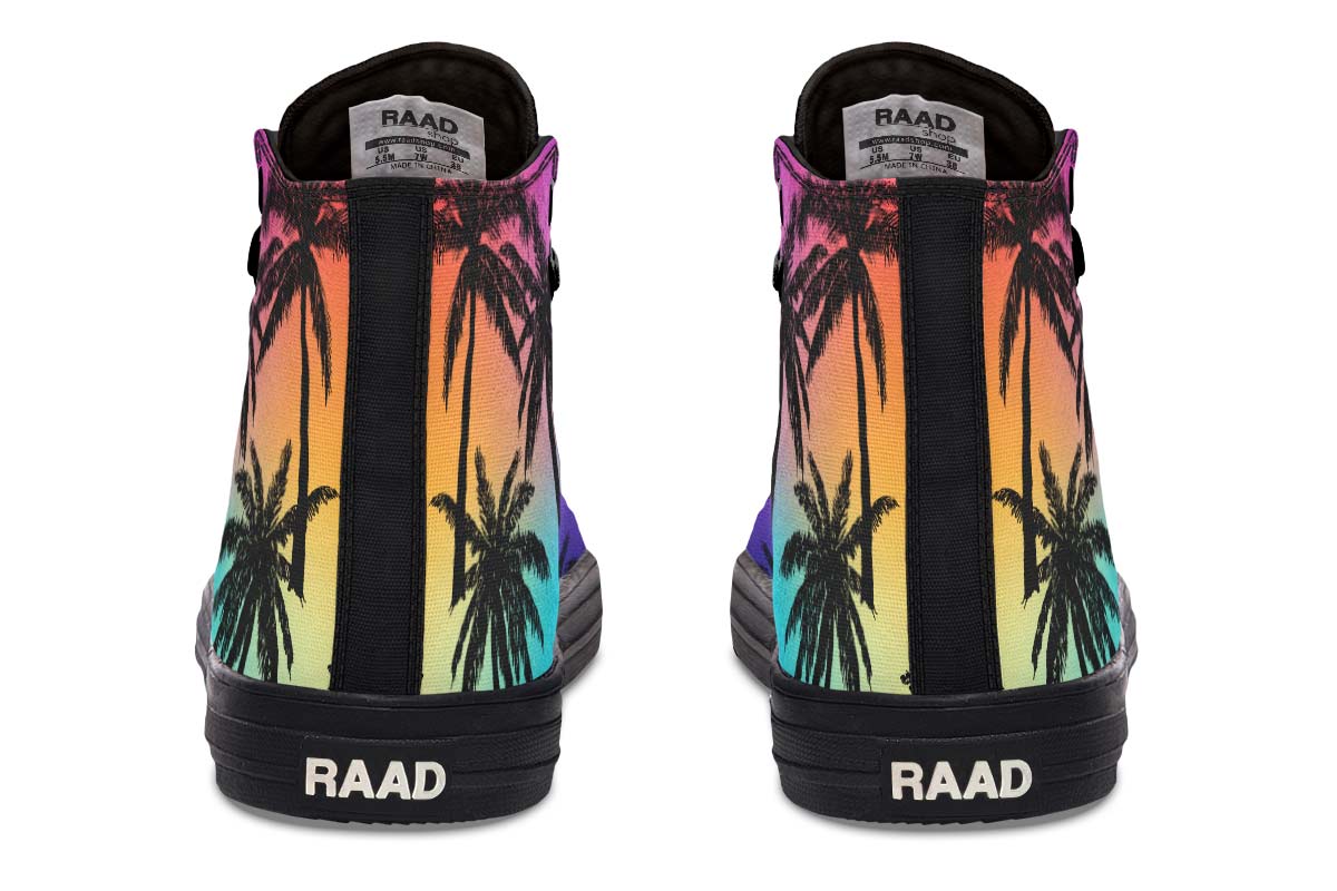 Men's And Women's Fashion Color Printing High-top Canvas Shoes
