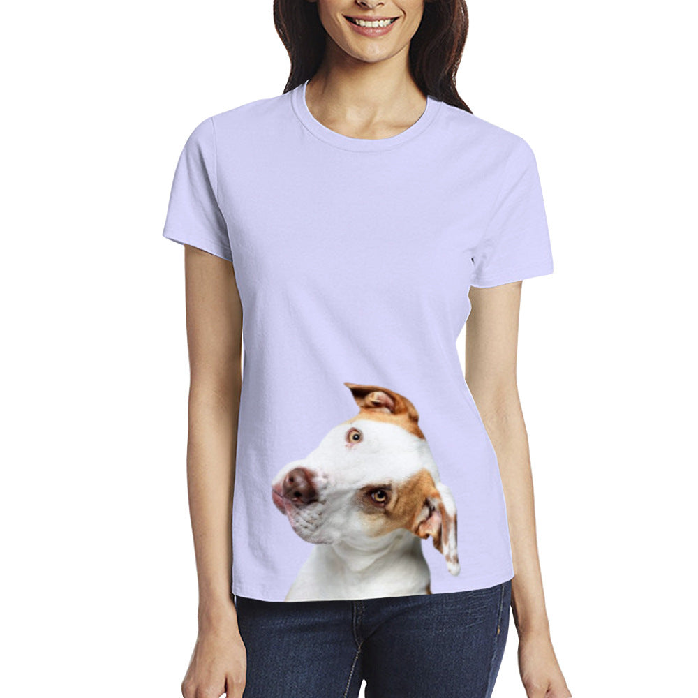 Creative Personalized 3D-printed Casual Womens Short-sleeve Top