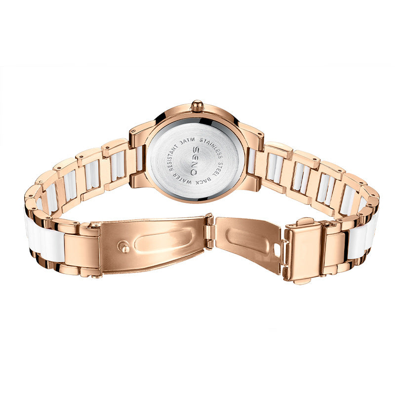 New Womens Watch Stylish Oval Diamond Encrusted Waterproof Quartz Timepiece With A Luminous Dial