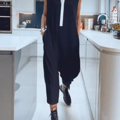 Temperament Commute Fashion Simple Sleeveless Jumpsuit