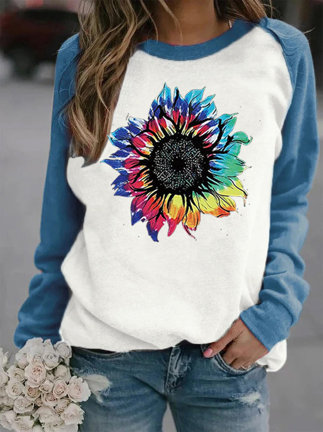 Vinter Ny Raglan Pullover Fritids Hættetrøje i fleece med tryk
