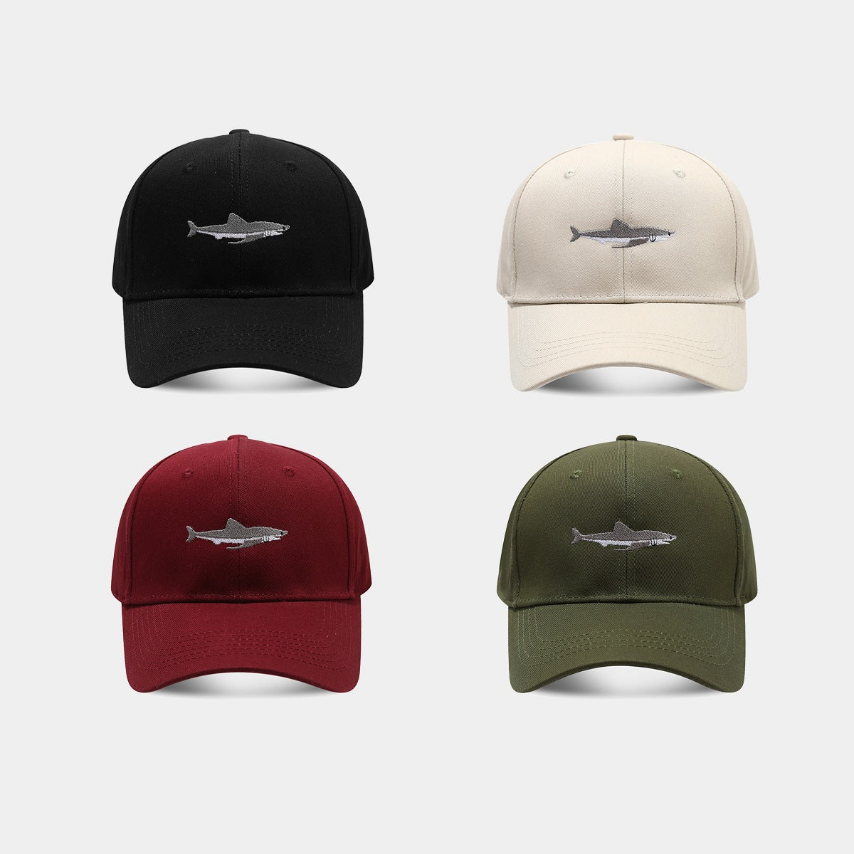 Solid Color Curved Brim Cotton Hard Top Casual Baseball Cap