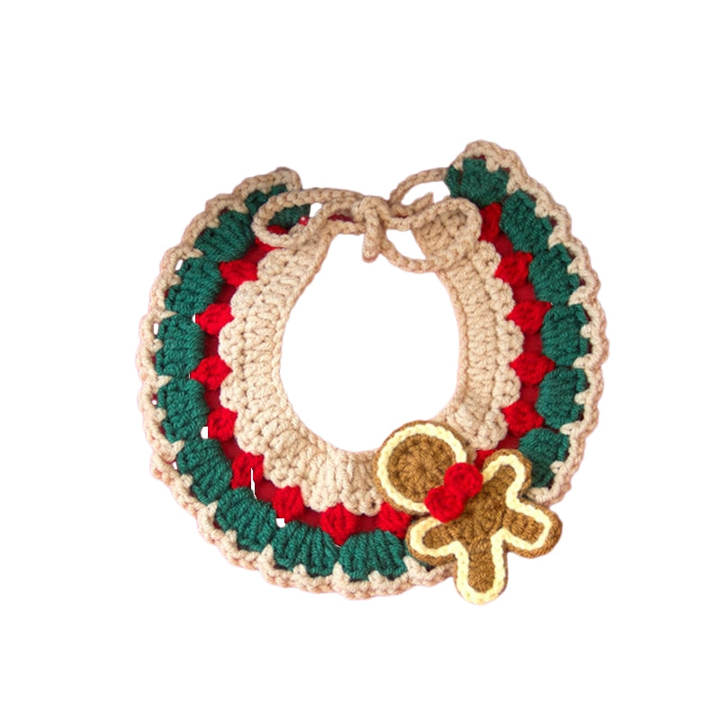 Adjustable Christmas Knit Pet Collar, Crochet Elk Pattern For Cats, Dogs & Pets, Comfortable,Stylish,