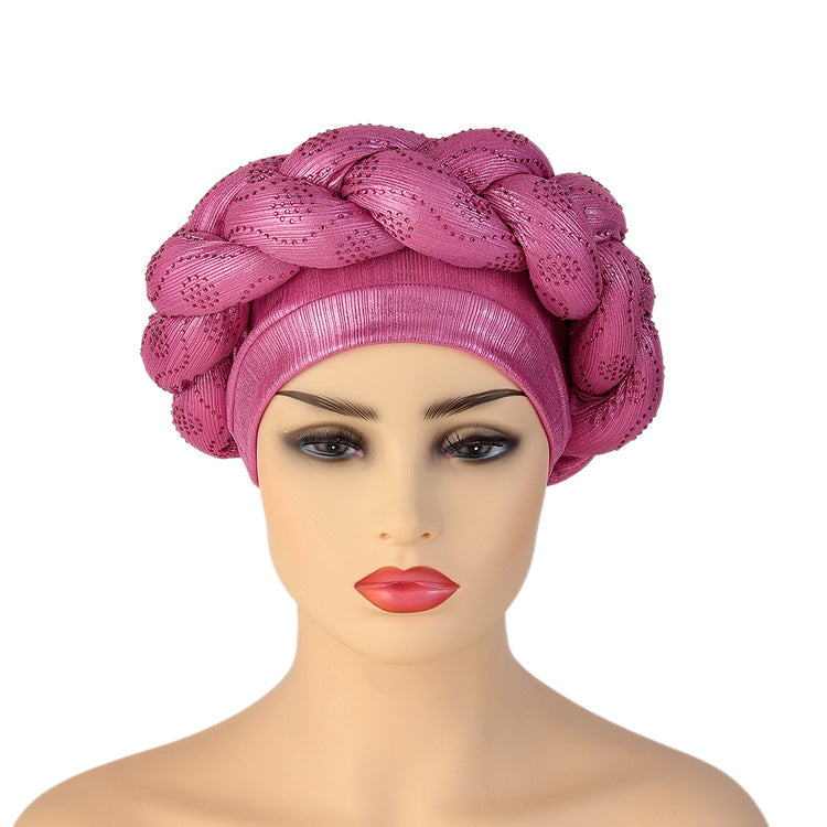 Beauty Strip Hot Drill Thick Braid Hat
