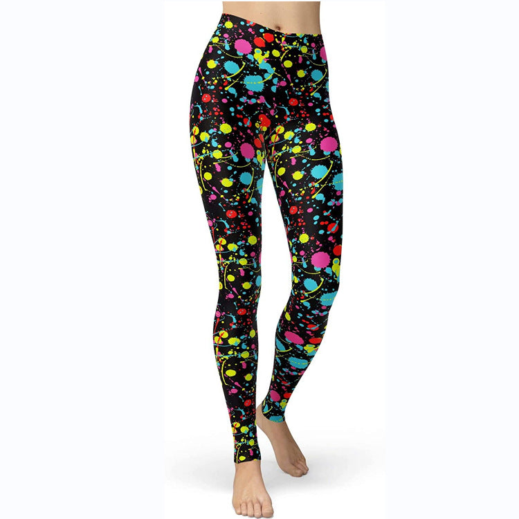 Multi-color Printing Slim Fit Hip Raise Slimming Plus Size Running Yoga Fitness Leggings