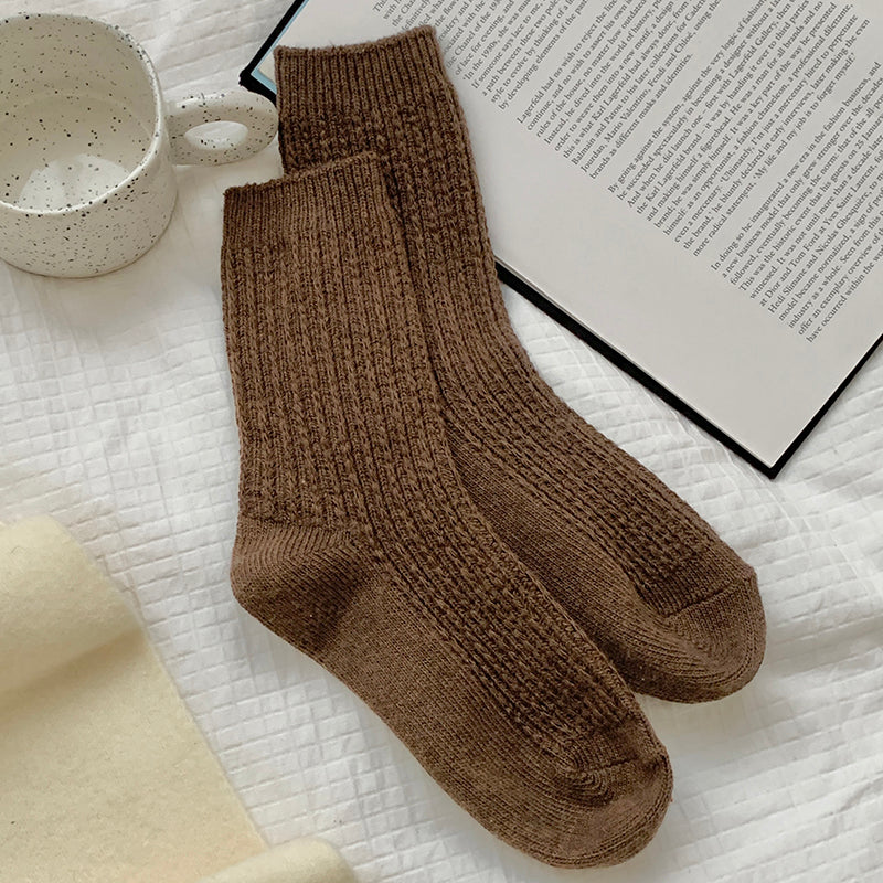 Womens Thickened Thermal Fleece-lined Wool Socks