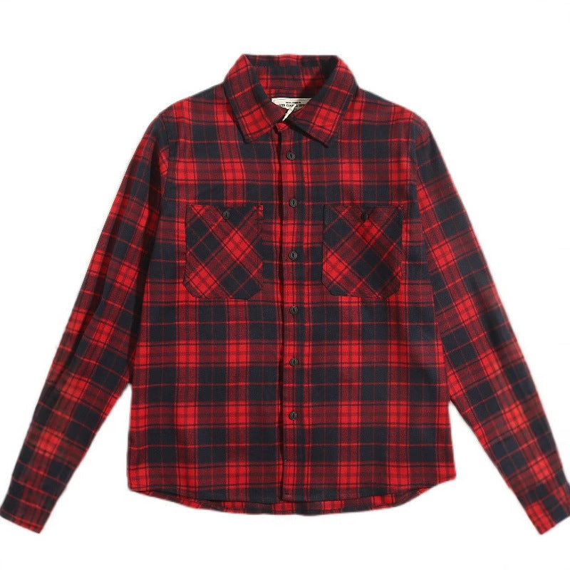 Thickened Double Pocket Overalls Long Sleeve Shirt Men