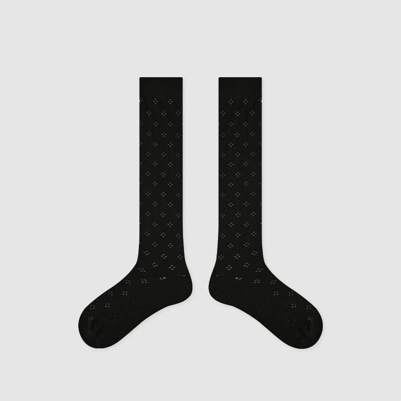 Women's Socks Spring And Summer Black Flowers