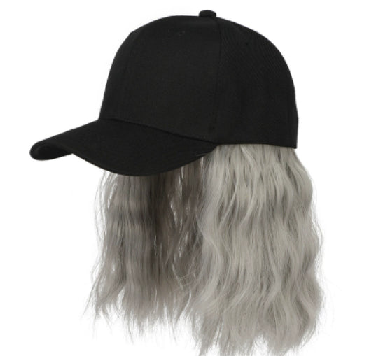 Natural New One-piece Wig Women's Short Curly Hair Baseball Hat