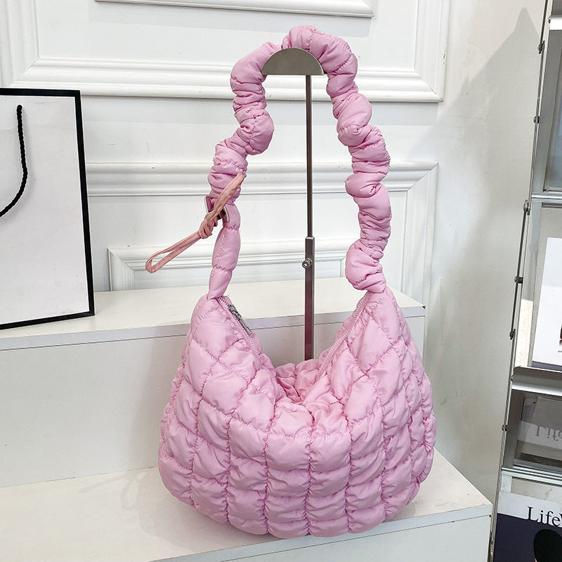 Pleated Cloud Bag Female Fashion Down Jacket Bubble Bag