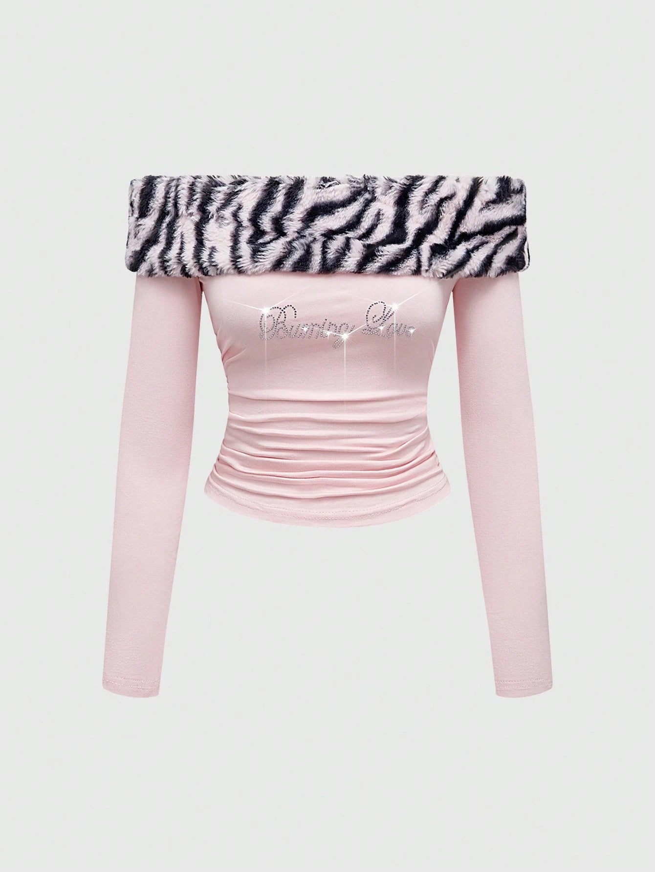 Leopard-print Patchwork Midriff-baring Spicy Girls Tube Top Vest