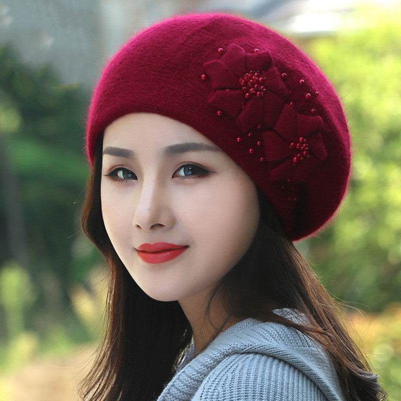 Women's All Match Fleece Warm Rabbit Wool Beanie