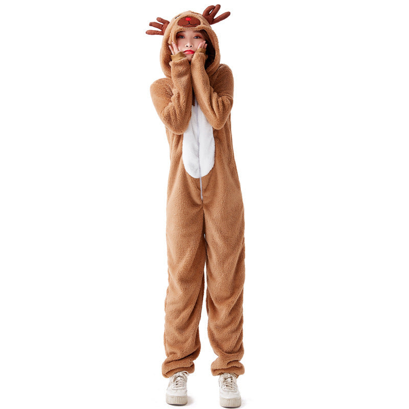 Christmas Elk Animal Adult Men's And Women's Holiday Clothing