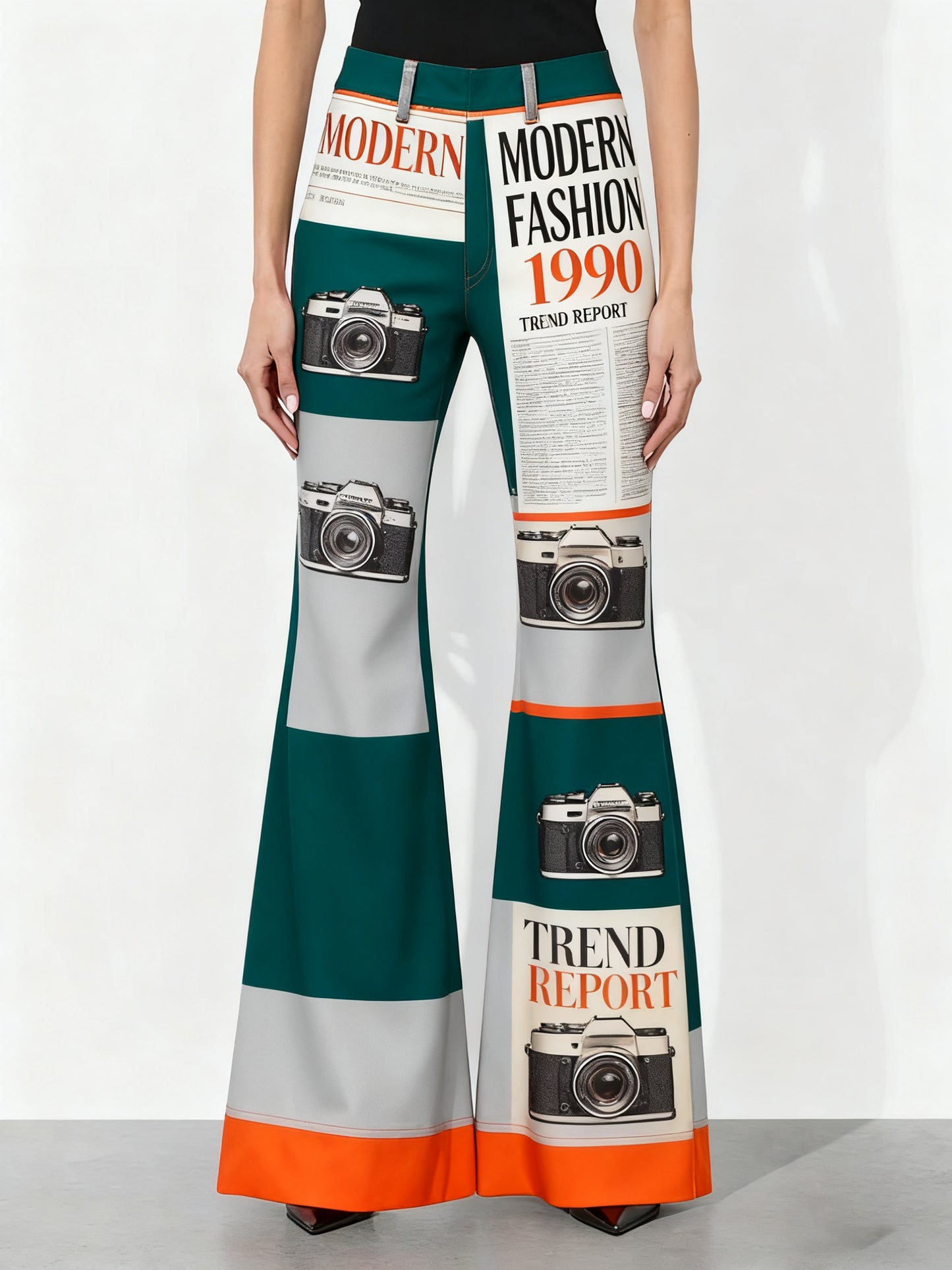 Fashionable Casual Wide-leg Pants, Women's Trousers With Colorful And Personalized Designs
