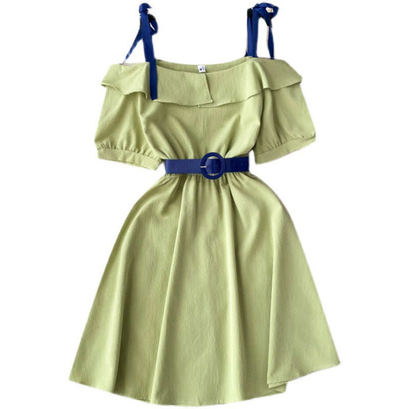 Adorable Designer-style Waist-cinching Lace-up Dress