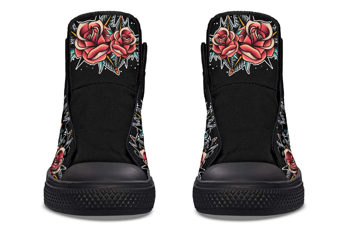 Men's And Women's Fashion Color Printing High-top Canvas Shoes