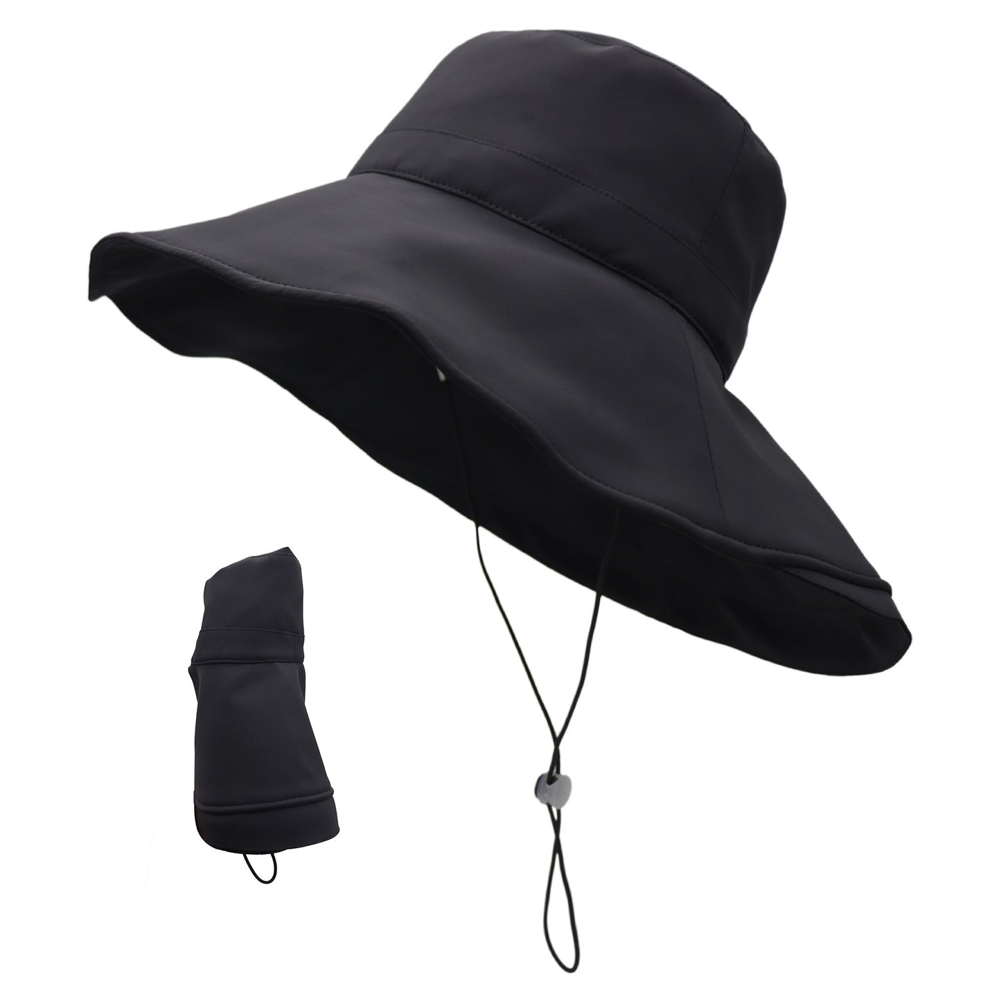 Spring And Summer New Cool UV Bucket Hat Women's Big Brim UV-proof Outdoor Sunshade Folding