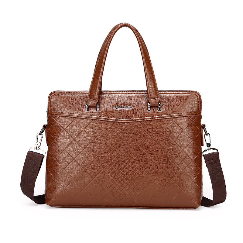 Læder Herre Business Bærbar Dokument Computer Skuldertaske
