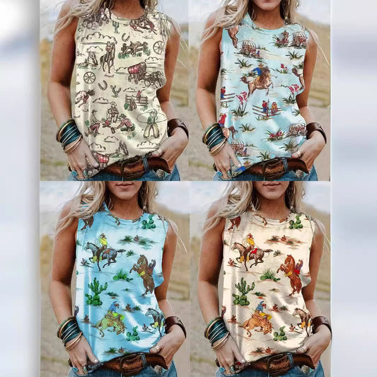 Women's Vest Women's Western Style Summer Digital