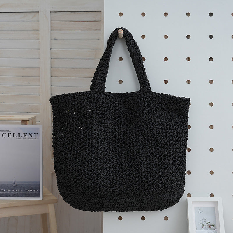 Handwoven Tote Bag With Vertical Stripes