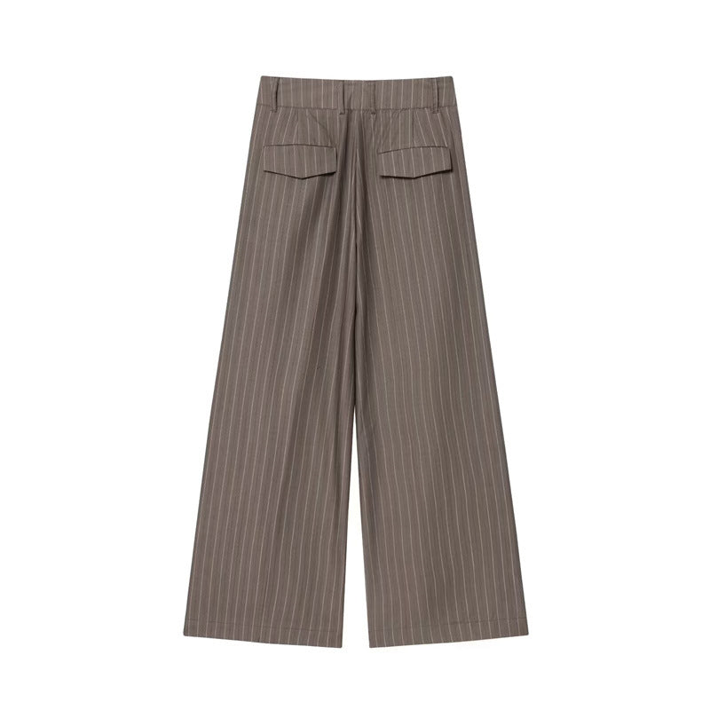 Women's Versatile Flip Double Pleated Wide Leg Pants
