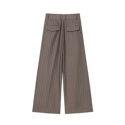Women's Versatile Flip Double Pleated Wide Leg Pants