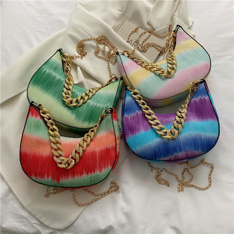 Casual Fashion Contrast Chain Tote Bag