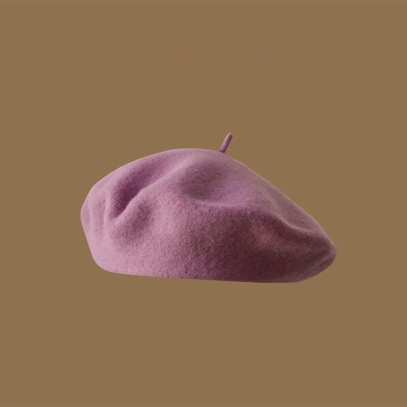 Uld Beret Piger Japansk Stil Kunstnerisk Vintage Malermunkehue