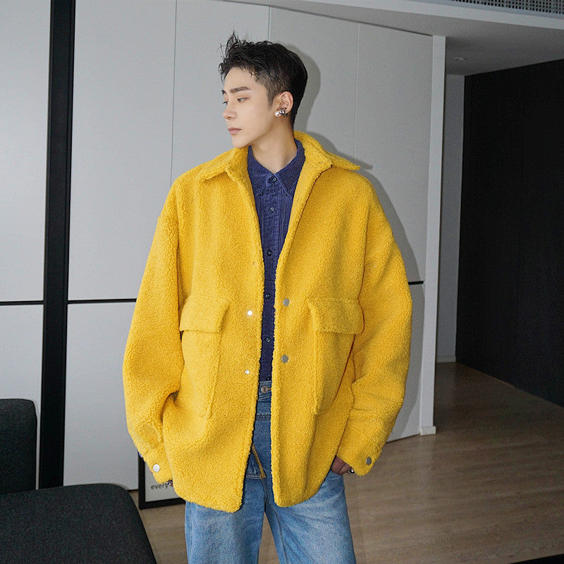 Avocado Green Lamb Faux Sweater Coat
