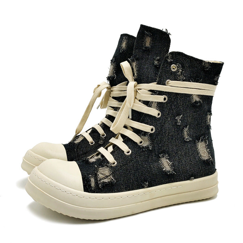 Ripped Denim Casual Canvas Shoes
