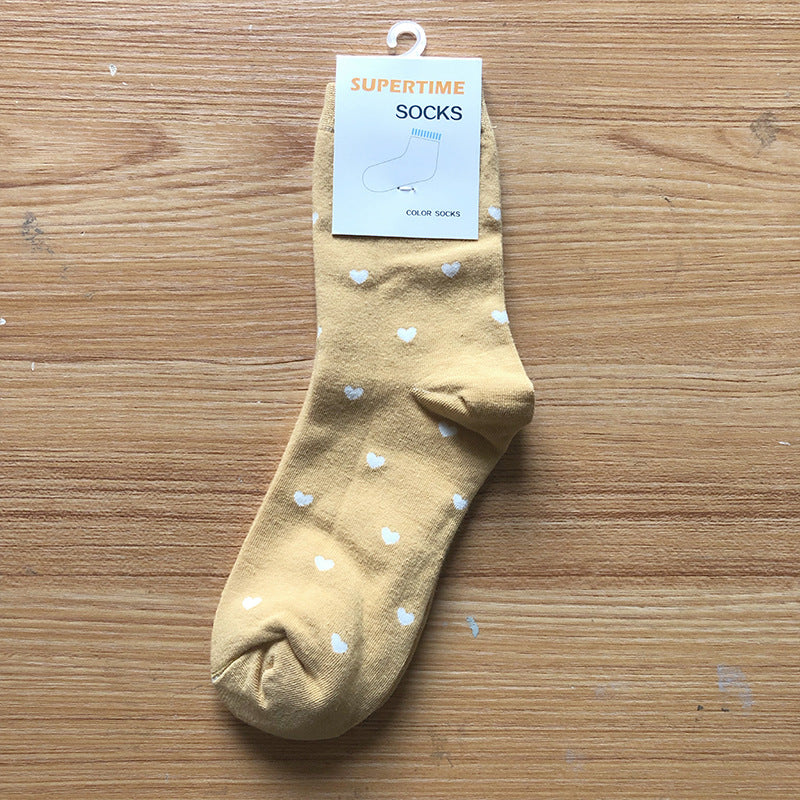 College Style Small Love Cotton Socks