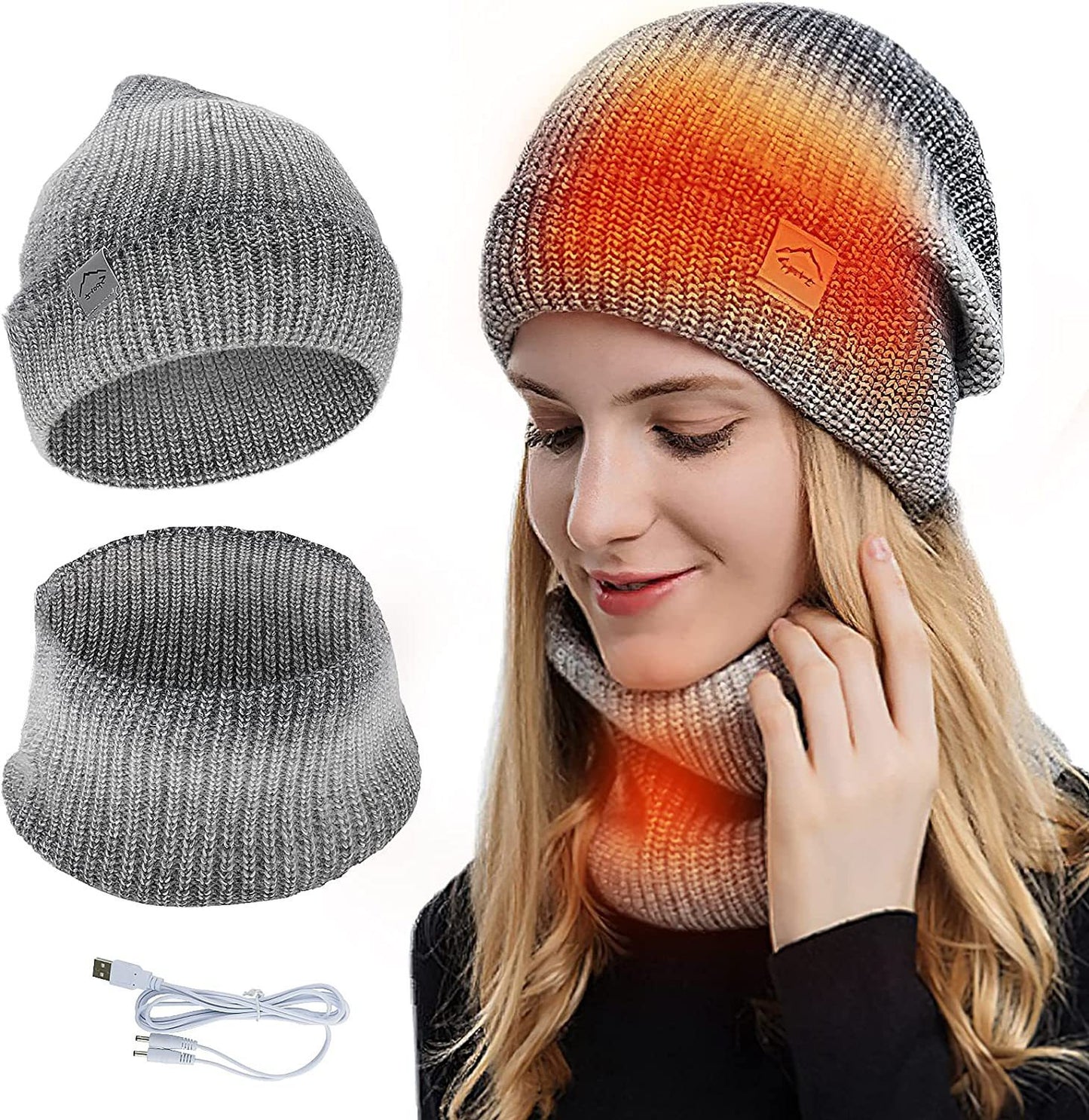 USB Electric Heating Keep Warm And Emit Heat Hat Outdoor Heating Scarf
