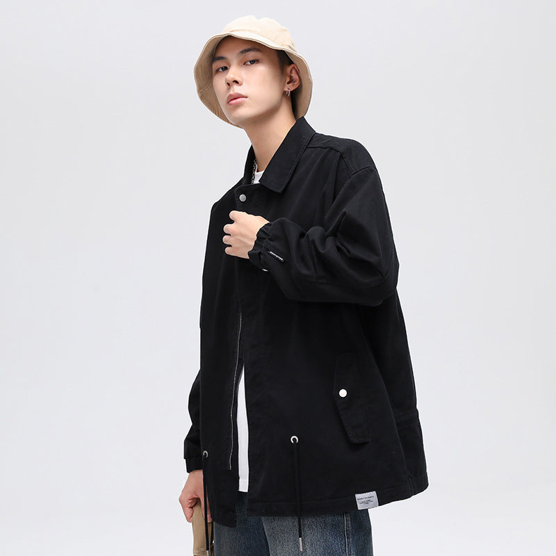 Men's Denim Jacket Personalized Print Trench Coat