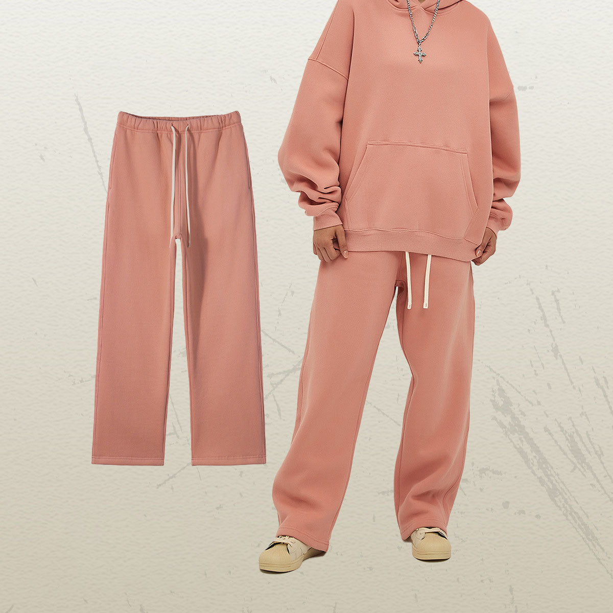 Women's Straight Velvet Solid Color Loose Sports And Leisure Trousers
