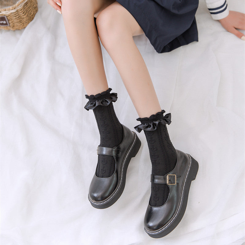 Japanese Cute Lolita Lace Bunching Socks