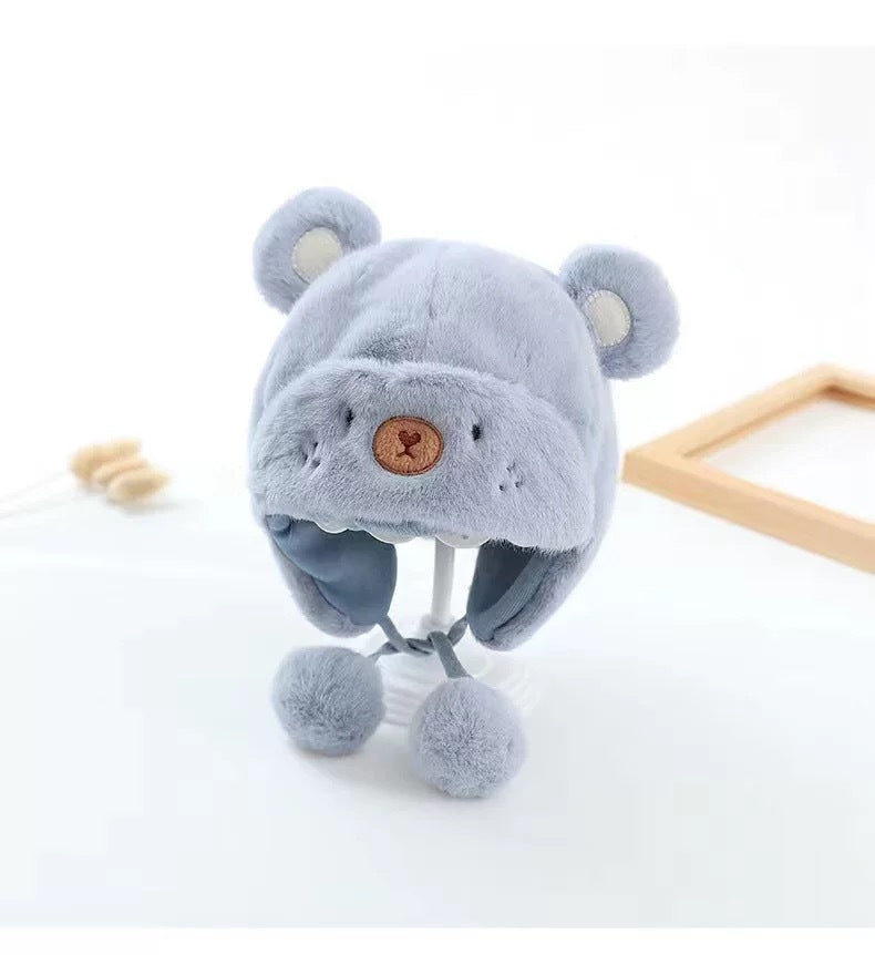 Baby Hat Cute Plush Warm Earflaps Cap