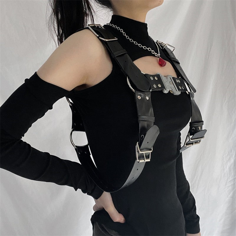 Goth Punk-stil Skulderrem Justerbar rem Bælte