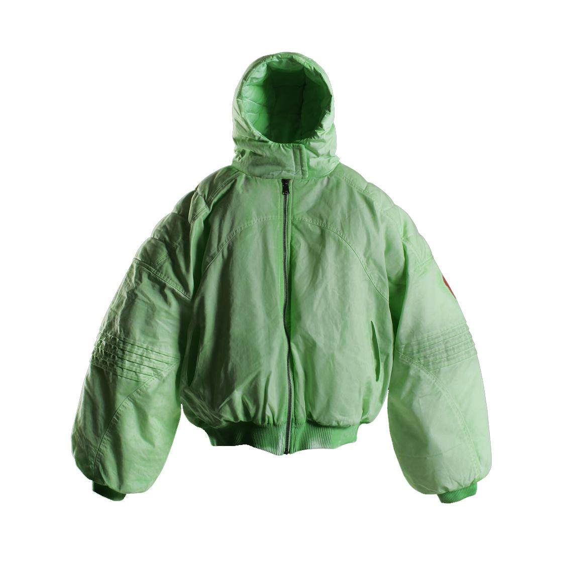 Ink-wash Shibori Hooded Jacket With Astronaut Design And Quilted Lining