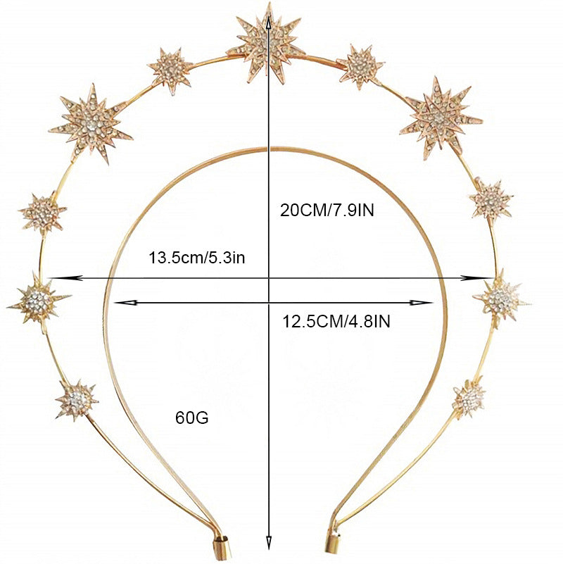 Double Layer Hexagram Headband Diamond Bride