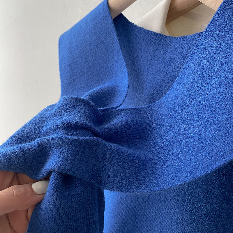Shirt With Small Shawl Shirt Green Scarf Woolen Shoulder