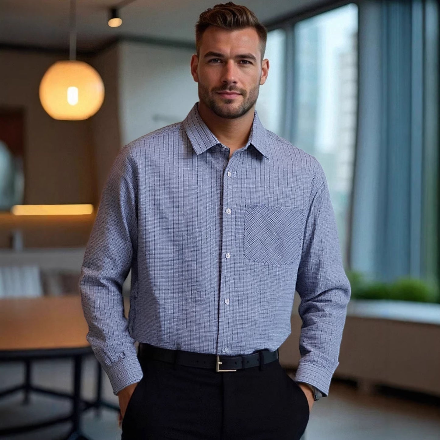 Men's Business-Casual Multi-Color Lapel Shirt