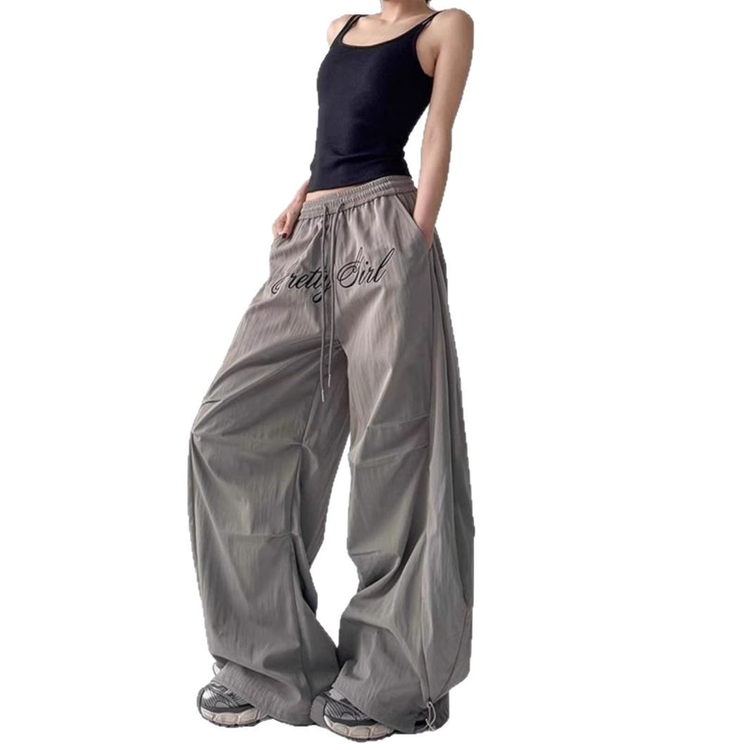 Men's And Women's Letter Embroidery Retro Paratrooper Pants