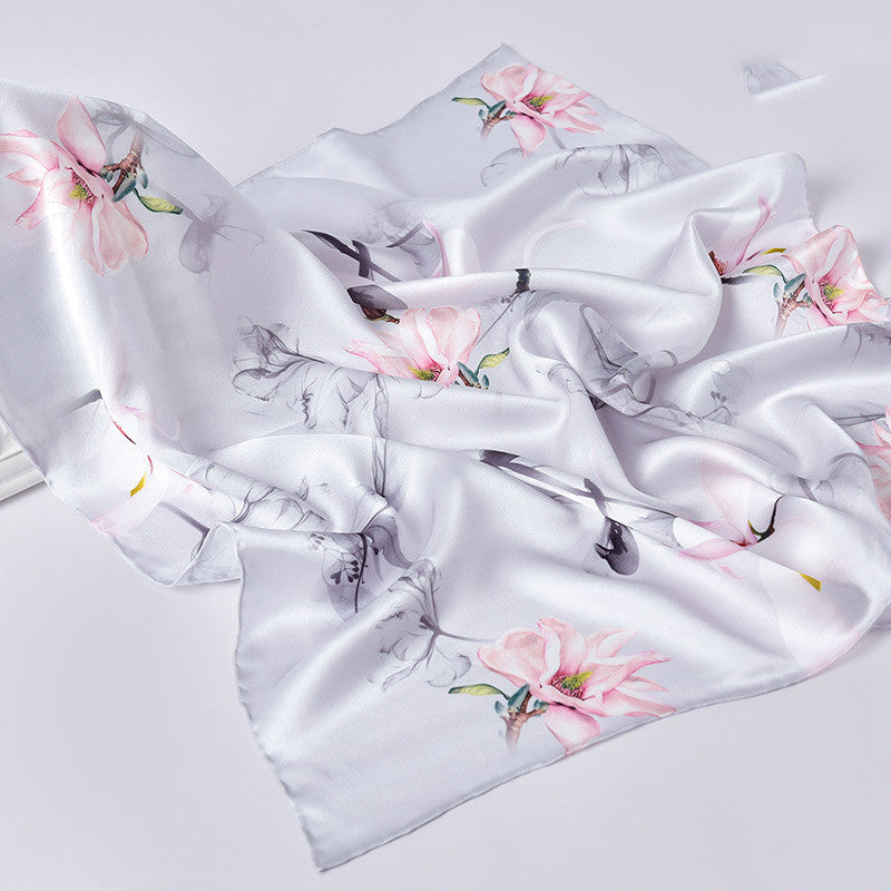 Silk Women's Square Scarf Exquisite Design Pattern Printing